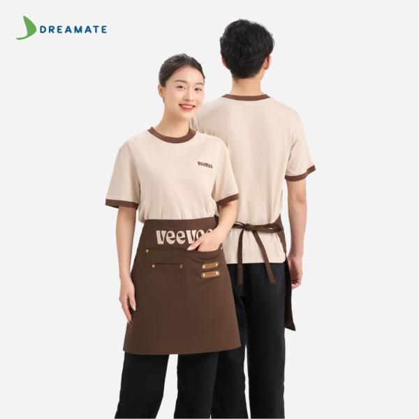 Đồng phục quán Veevoo Coffee nâu kem
