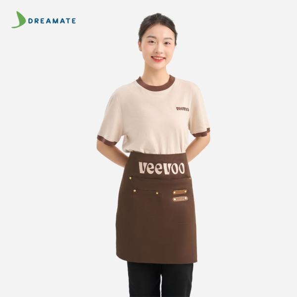 Đồng phục quán Veevoo Coffee nâu kem