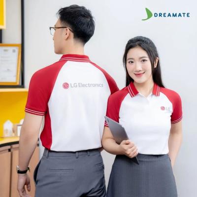 Áo polo đồng phục đỏ trắng LG Electronics