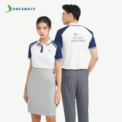 Áo polo đồng phục xanh trắng Nhà thuốc Long Châu