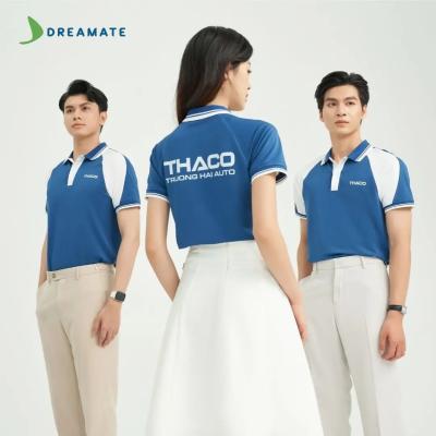 Áo polo đồng phục xanh trắng Thaco