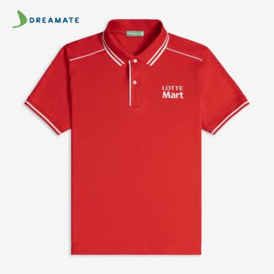 Áo polo đồng phục đỏ trắng Lotte