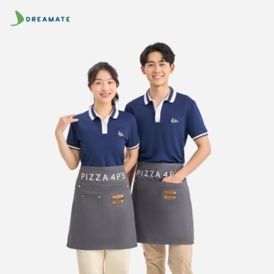 Đồng phục quán ăn Pizza 4PS xanh trắng