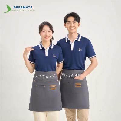 Đồng phục quán ăn Pizza 4PS xanh trắng