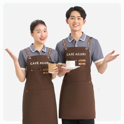 Áo polo phối cổ & tạp dề dài đồng phục