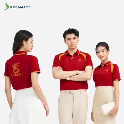 Áo polo đồng phục đỏ phối vàng Sabeco