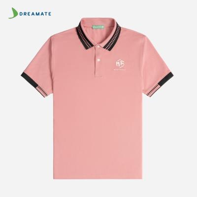 Áo polo đồng phục hồng phối đen Mysterise Fitness