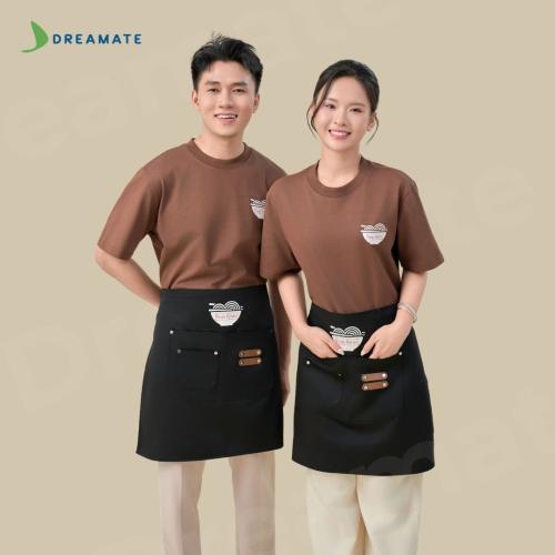 BST Áo thun trơn x tạp dề ngắn