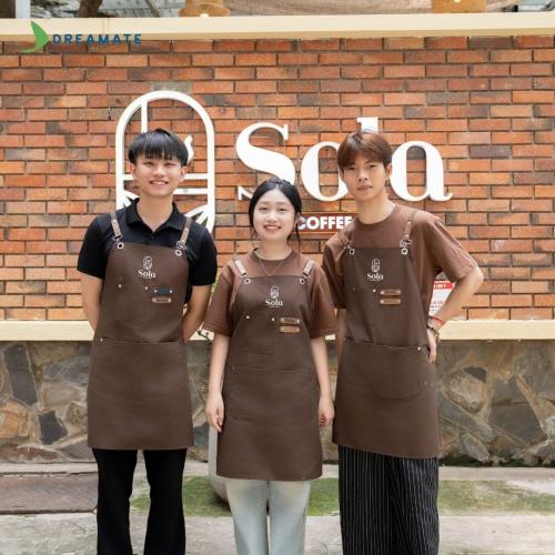 Đồng phục quán Sola Coffee màu nâu