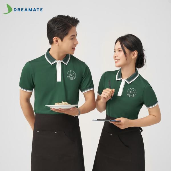 Đồng phục quán cafe MÂY KITCHENWARE xanh phối trắng