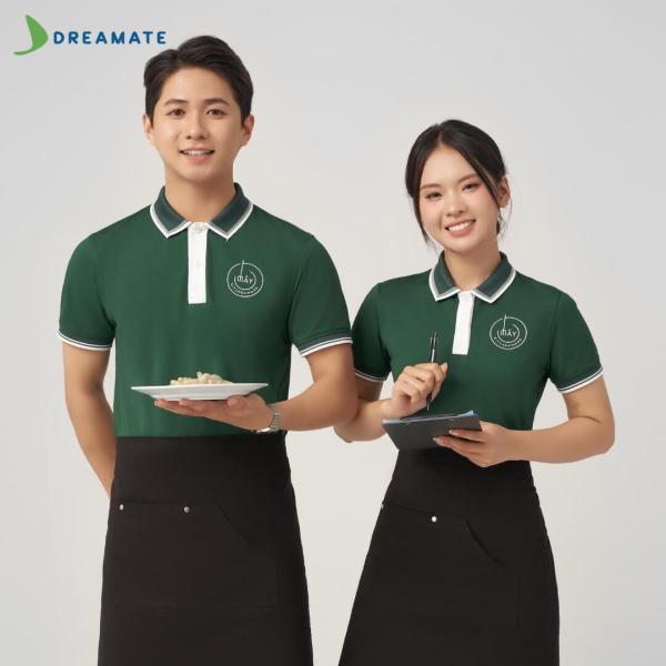 Đồng phục quán cafe MÂY KITCHENWARE xanh phối trắng