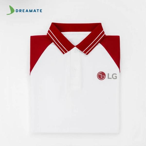 Áo polo đồng phục đỏ trắng LG Electronics