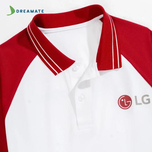 Áo polo đồng phục đỏ trắng LG Electronics
