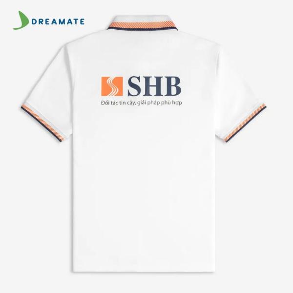 Áo polo đồng phục vàng trắng SHB