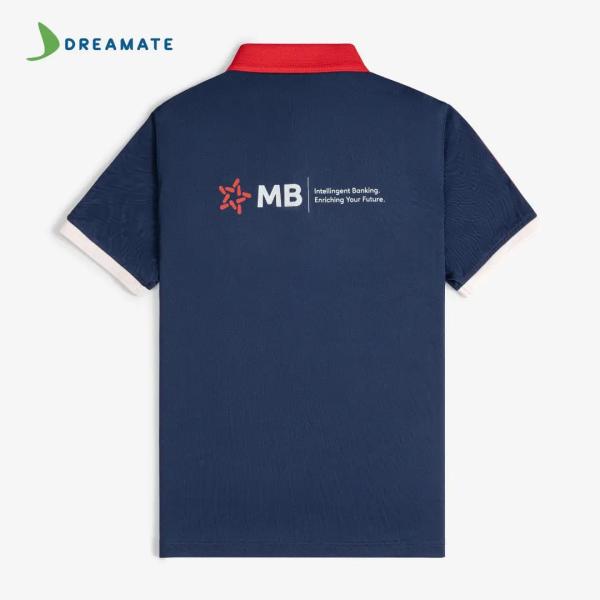 Áo polo đồng phục xanh đỏ MB Bank