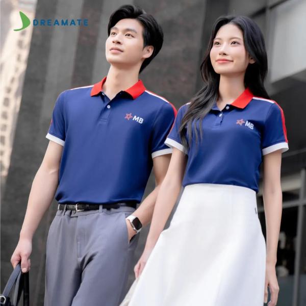 Áo polo đồng phục xanh đỏ MB Bank