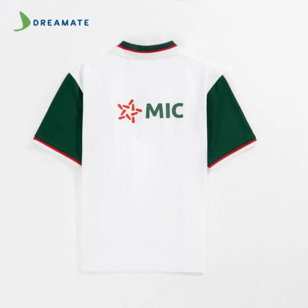 Áo polo đồng phục xanh trắng MIC