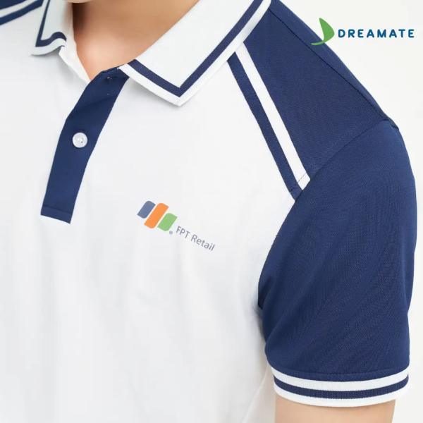 Áo polo đồng phục xanh trắng Nhà thuốc Long Châu