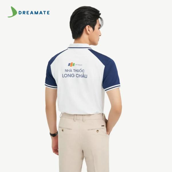 Áo polo đồng phục xanh trắng Nhà thuốc Long Châu