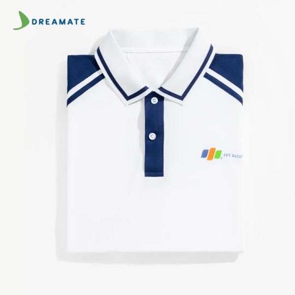Áo polo đồng phục xanh trắng Nhà thuốc Long Châu