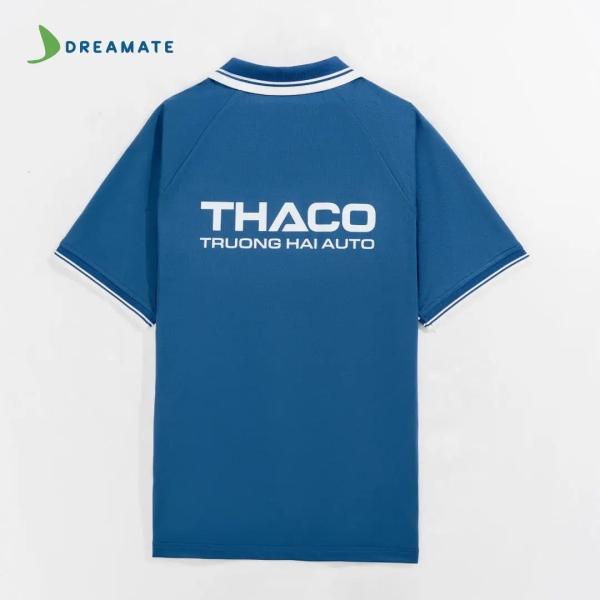 Áo polo đồng phục xanh trắng Thaco