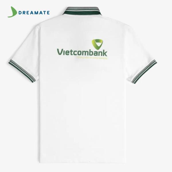 Áo polo đồng phục xanh trắng Vietcombank
