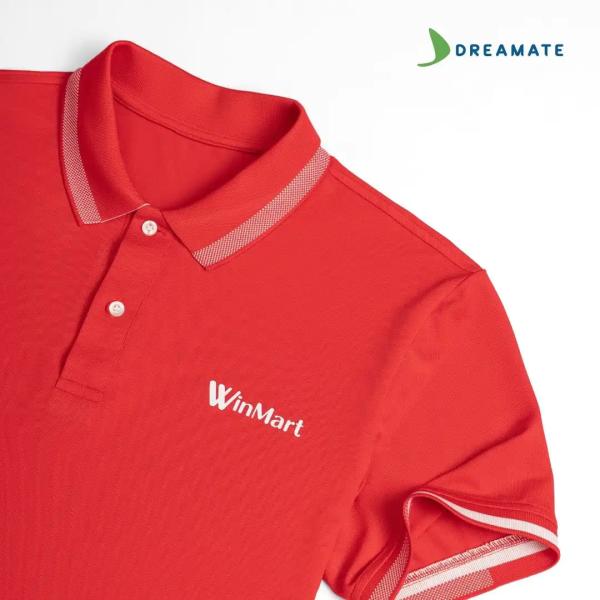 Áo polo đồng phục đỏ trắng Winmart