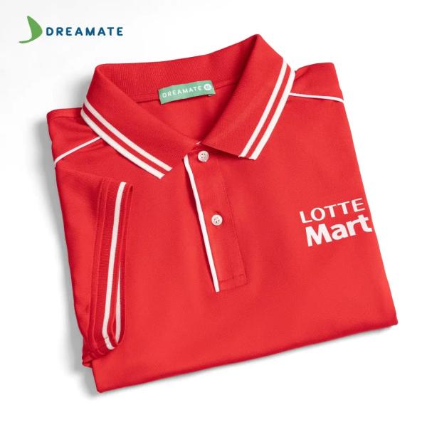 Áo polo đồng phục đỏ trắng Lotte