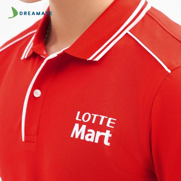 Áo polo đồng phục đỏ trắng Lotte
