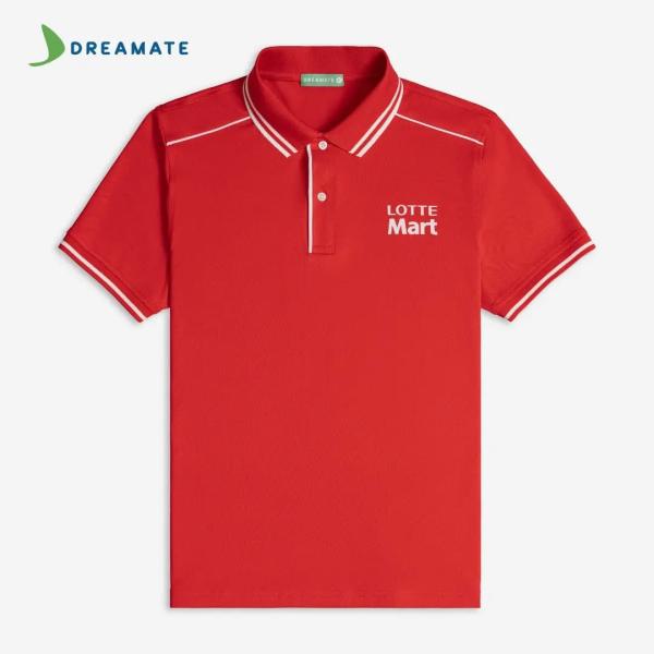 Áo polo đồng phục đỏ trắng Lotte