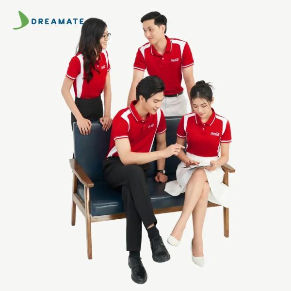 Áo polo đồng phục đỏ trắng Coca-Cola