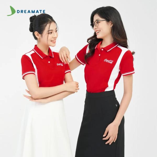 Áo polo đồng phục đỏ trắng Coca-Cola