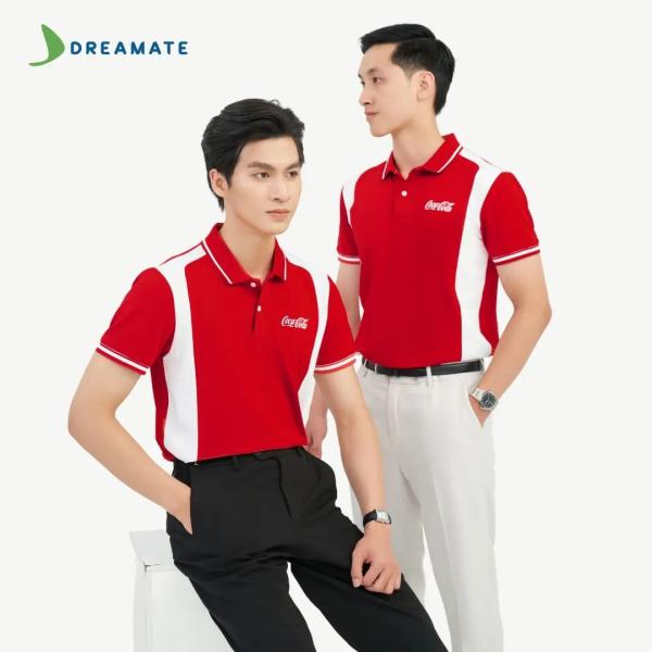 Áo polo đồng phục đỏ trắng Coca-Cola