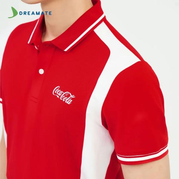 Áo polo đồng phục đỏ trắng Coca-Cola