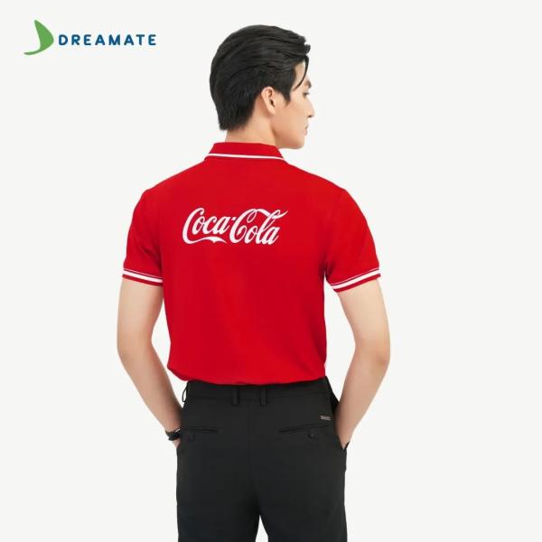Áo polo đồng phục đỏ trắng Coca-Cola