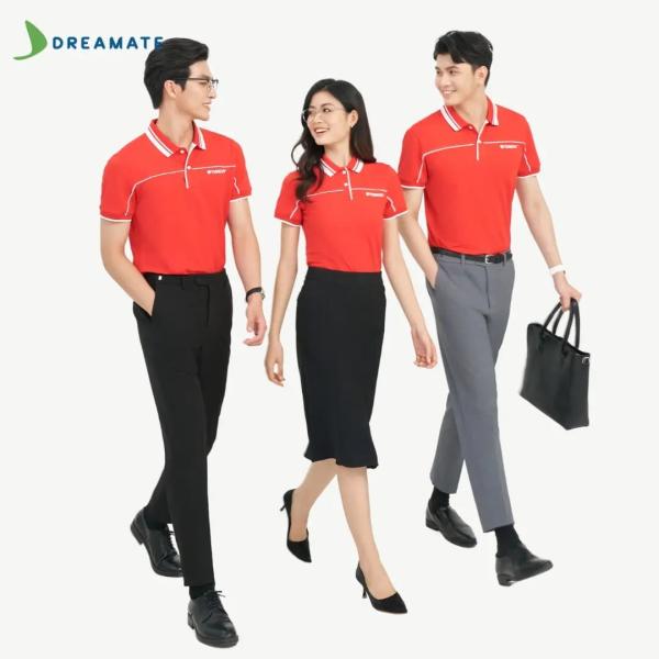 Áo polo đồng phục đỏ trắng Orion