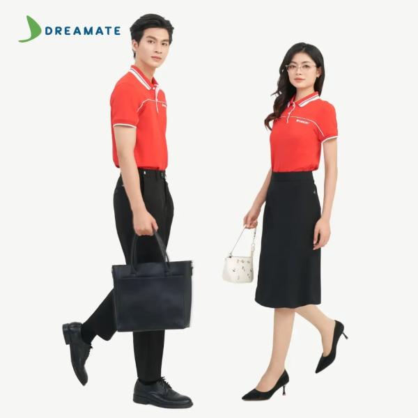 Áo polo đồng phục đỏ trắng Orion