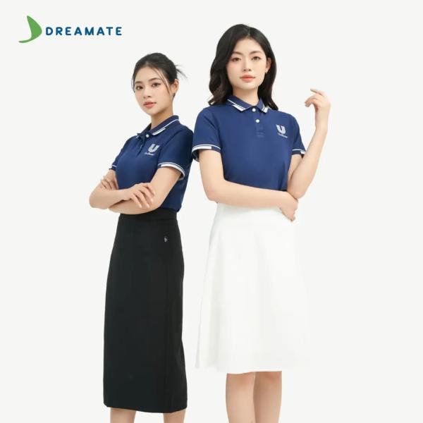 Áo polo đồng phục xanh trắng Unilever