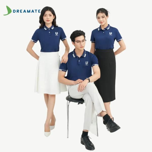 Áo polo đồng phục xanh trắng Unilever