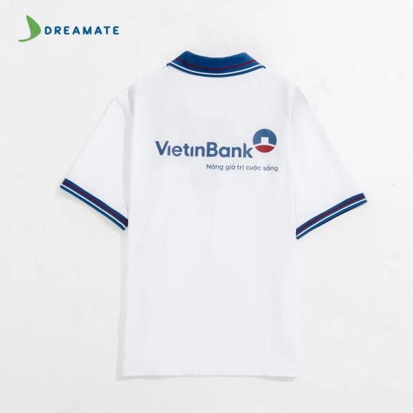 Áo polo đồng phục xanh trắng Vietinbank