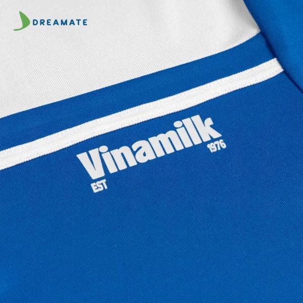 Áo polo đồng phục xanh trắng Vinamilk