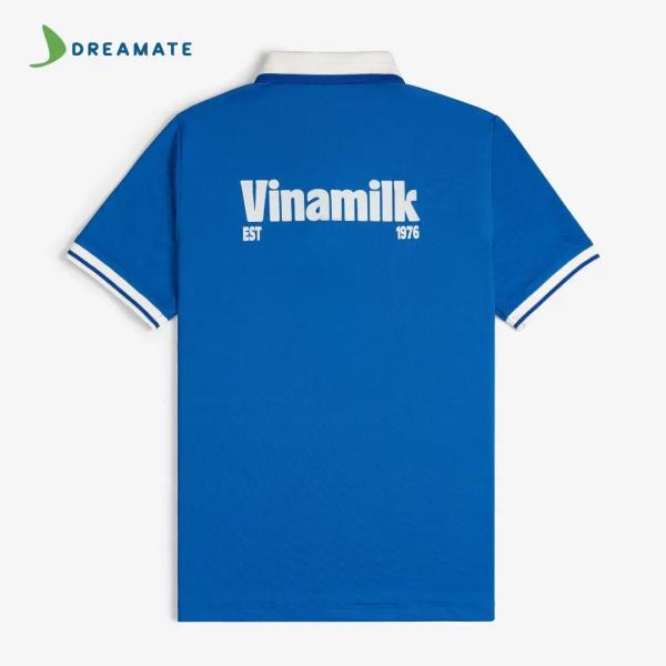 Áo polo đồng phục xanh trắng Vinamilk