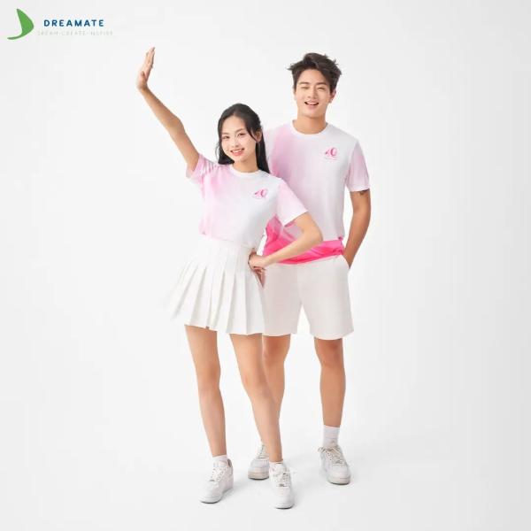Áo đồng phục team building Sông Hồng trắng hồng