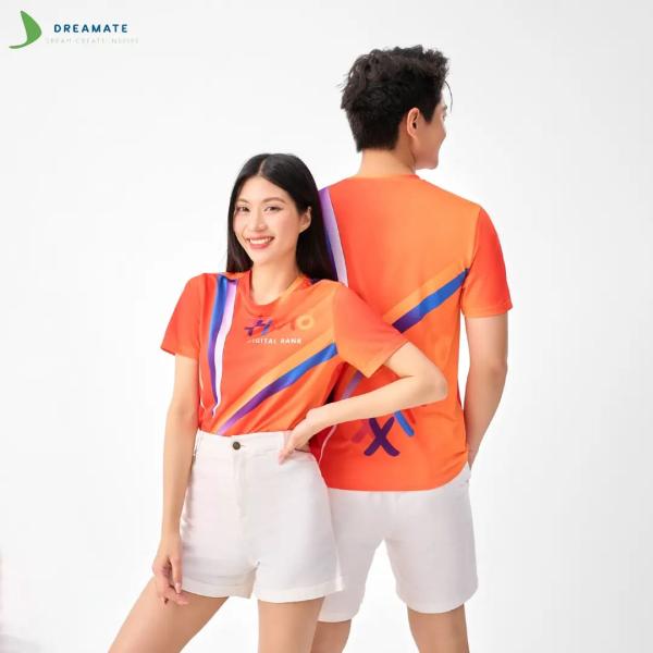 Áo đồng phục team building Timo Bank cam