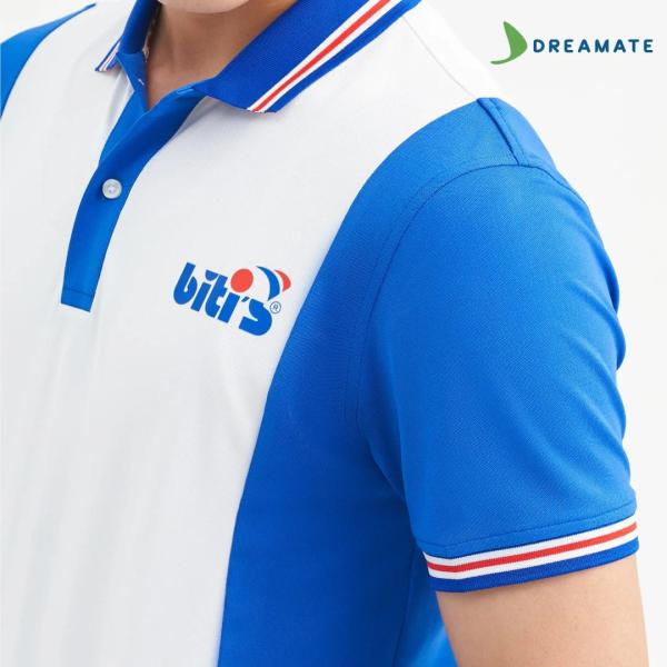 Áo polo đồng phục xanh trắng Biti’s