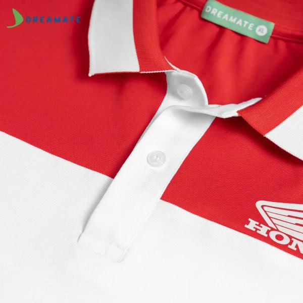 Áo polo đồng phục đỏ trắng Honda