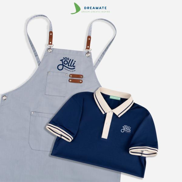 Áo polo phối cổ & tạp dề dài đồng phục