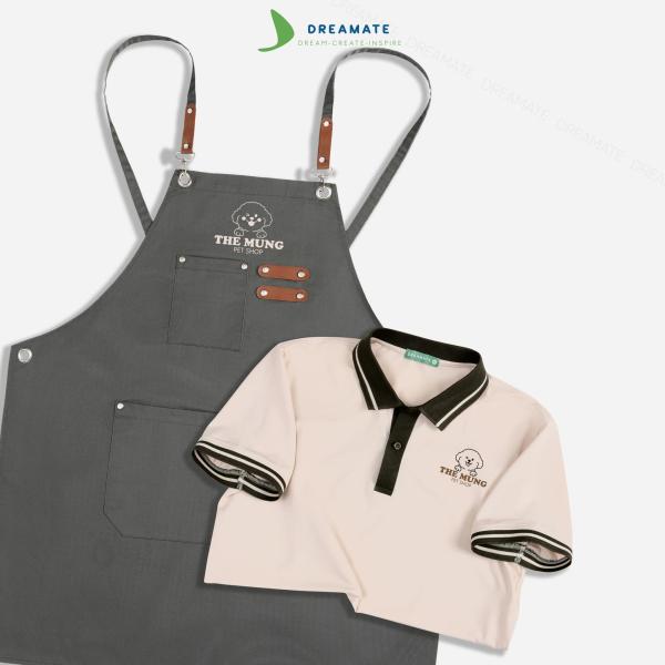 Áo polo phối cổ & tạp dề dài đồng phục