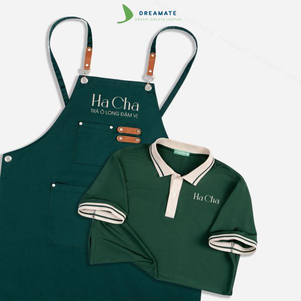 Áo polo phối cổ & tạp dề dài đồng phục