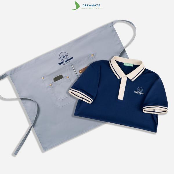 Áo polo phối cổ & tạp dề ngắn đồng phục